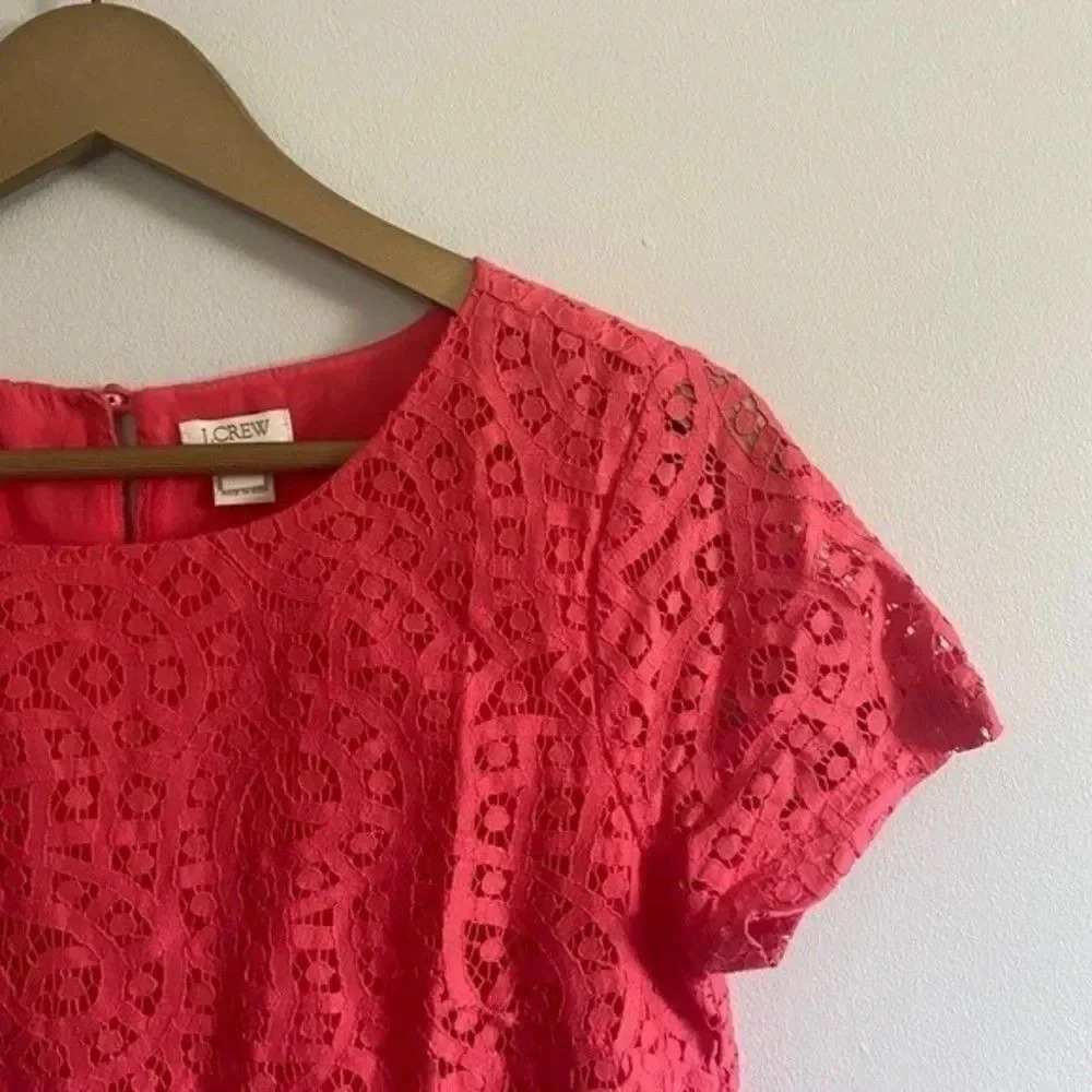 J. Crew Coral Lace Top - Picture 6 of 14
